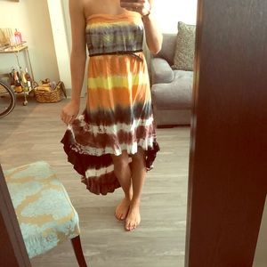 Asymmetrical strapless dress - Angie